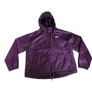 The North Face Antora‎ Rain Hoodie Jacket Women's Large Black Currant TPRP
